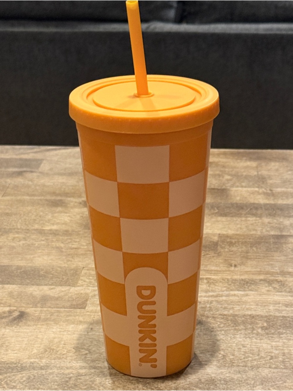 Orange Checkered Tumbler • Dunkin Donuts